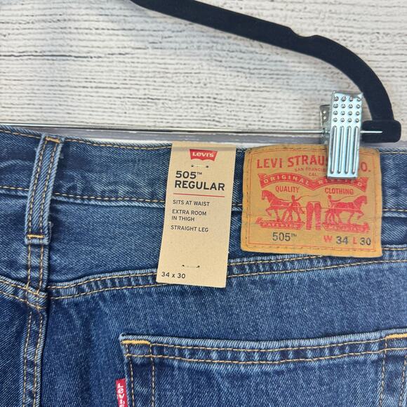 Levi's Men's 505 Regular Fit Straight Leg Jeans Size 34x30 - Picture 4 of 6